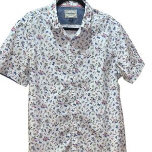 Flag And Anthem Mens Sz L Opelika Beach Short Sleeve Button Down Shirt Vacation